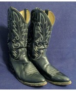 Vintage MEN&#39;S DAN POST El Paso 110J Black Leather Western Cowboy Boot SI... - $2,248.70 MXN