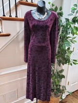 Studio Ease Women&#39;s Purple Polyester Round Neck Long Sleeve Long Maxi Dress 14 - £27.73 GBP