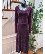 Studio Ease Women&#39;s Purple Polyester Round Neck Long Sleeve Long Maxi Dr... - £27.73 GBP