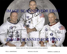 Apollo 11 Neil Armstrong Buzz Aldrin And Michael Collins Autographed Rp Photo - £15.95 GBP