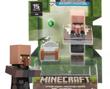 Minecraft Stone Mason Villager 3.25&quot; Figure with Emerald &amp; Stonecutter NIP - $21.88