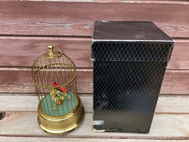 Vintage Singing Bird Cage Music Box Automaton Red Bird W Box - £1,141.02 GBP