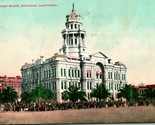 Vtg Postcard 1908 Stockton California CA Court House Automobiles Street ... - $5.89