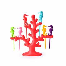 Cartoon Hippocampus Standing on Tree Shaped Salad Forks Cake Dessert Fork Set fo - £8.49 GBP