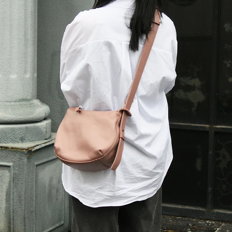 Soft Leather Wide Strap Crossbody Bag Women New Designer Handbag Purses Real Lea - £76.89 GBP