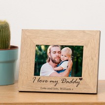 Personalised I Love My Daddy Wooden Photo Frame Gift Fathers Day Birthday Christ - £11.94 GBP