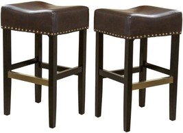 Christopher Knight Home Louigi Backless Leather Barstools, 2-Pcs Set, Brown - $184.99