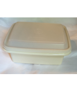 Vintage Tupperware Ice Cream Keeper 1254 Almond Bottom &amp; 1255 Frosted Lid - £7.31 GBP