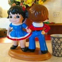 Vintage Boy Girl Ceramic Statue Country Dancing Home Decor ATLANTIC  MOLDS  - $125.00