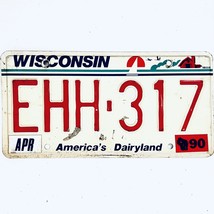 1990 United States Wisconsin Dairyland Passenger License Plate EHH-317 - £14.68 GBP