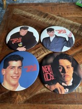 Vintage 1980&#39;s New Kids on the Block 6&quot; Oversized Buttons Lot Of 4 Pins - £23.33 GBP
