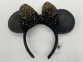 Disney Parks WDW 50th Anniversary Gold and Black Minnie Mouse Ears Headband Luxe - £38.92 GBP
