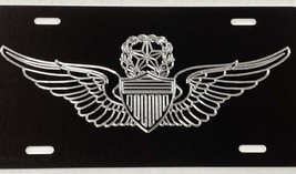 Engraved Master Army Aviator Wings Car Tag Diamond Etched Aluminum License Plate - £17.60 GBP