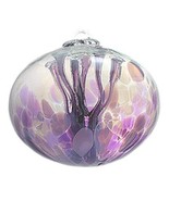6&quot; European Art Glass Lavender Iridized Ju Ju Witch Ball Oval Orb Shaped... - £42.11 GBP