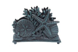 Seaworn Blue Cast Iron Seashell Napkin Holder 7&quot;&quot; - $335.18 MXN