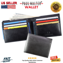 New Bifold Black Men&#39;s ID Wallet Window,Money/Zippered Pocket Wallets for Men - £9.45 GBP