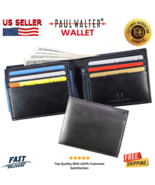 New Bifold Black Men&#39;s ID Wallet Window,Money/Zippered Pocket Wallets fo... - $221.63 MXN