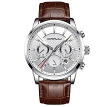Watches Mens Sport Waterproof Date Chronograph Silver white - £30.69 GBP