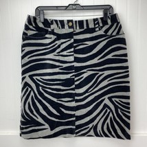 Boden Zebra Short Skirt Sz 10 Womens Soft Velvety Animal Print Gray/Black Cotton - £18.86 GBP