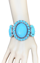 2.3/8" W  Reconstructed Turquoise Western Style Chunky Statement Bracelet - $27.55