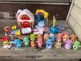 Care Bears Cheer Bear&#39;s Care-a-lot House Playset &amp; 14 Bears Lot - £77.73 GBP