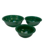 Pyrex Mixing Bowl Set S M L Lot 3 Forest Green Clear Bottom - $66.49