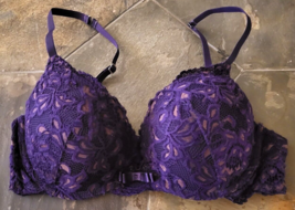 34B Frederick&#39;s of Hollywood Embroidered Convertible Underwire Full Push... - $18.79