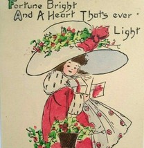 Victorian Child Christmas Wish Postcard Bertha Blodgett Original Fortune Bright - £15.81 GBP