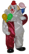 Far Horizons Clown Figurine Musical Porcelain Wind Up Moves Motion 10" K... - $17.81