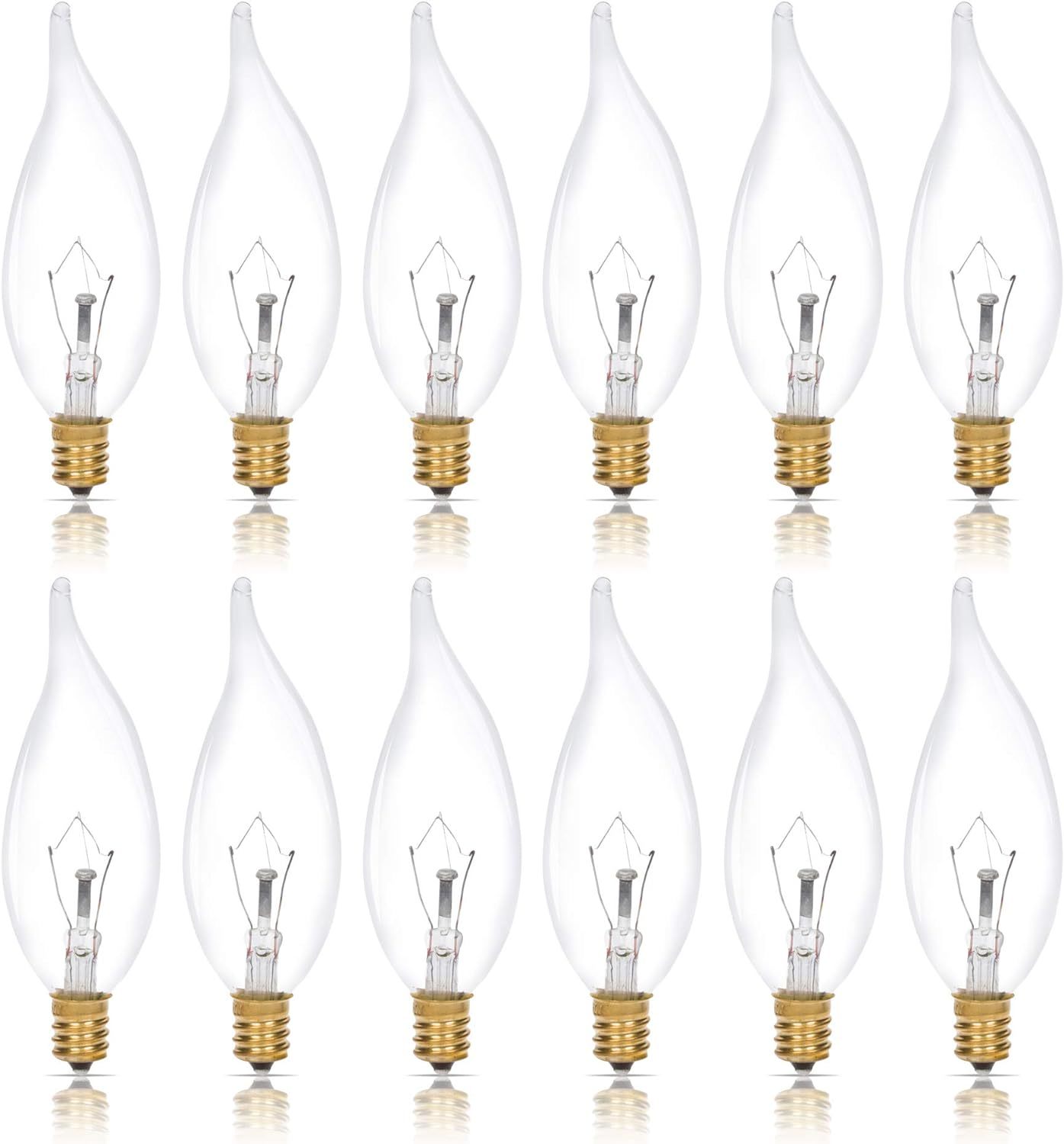 Simba Lighting Candelabra Flame Tip Clear Ca10 25W E12 Base, Warm White ... - $33.97