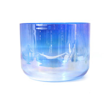 Crystal music bowl Transparent crystal singing bowl Blue gradient Yoga m... - £390.78 GBP