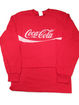 Coca-Cola T-Shirt Tee Red Long Sleeve Size Large Distressed Script Wave ... - £11.40 GBP