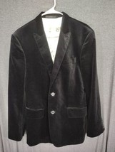 EXPRESS Mens Sz 38S Black Velvet Velour Blazer - £25.11 GBP