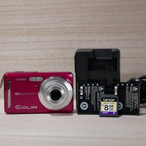 Casio EXILIM ZOOM EX-Z29 10MP Digital Camera Purple Pink *TESTED* W 3 Ba... - £54.08 GBP
