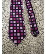 CROFT &amp; BARROW Men&#39;s Tie Purple Solid Square Print 100% Silk - €7,71 EUR