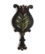 Vtg Wilton Cast Iron Trivet Painted Red Yellow Tulip 8-1/2&quot; - $15.99