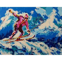 Isaac Goody Downhill Racer Serigraph skiing Sports Israeli Artist Art - £87.38 GBP