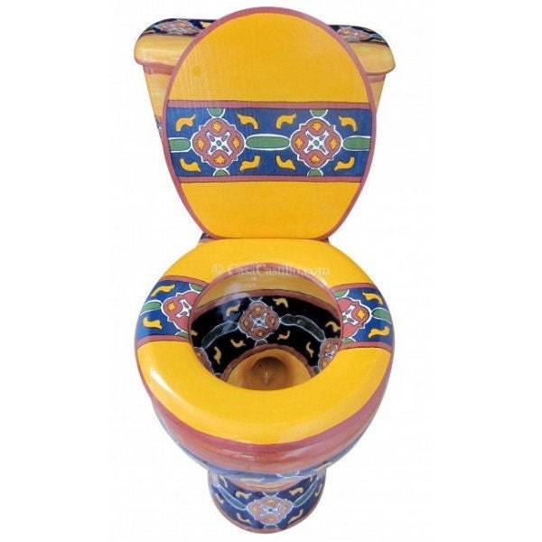 Mexican Talavera Ceramic Toilet Hand Painted - Dolores - Item image 4