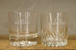 Variety Lot 2 The Glenlivet Clear Barware Rocks Glasses VonPok Cracked I... - £19.77 GBP