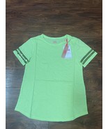 new JUSTICE girl&#39;s SEQUIN STRIPE TEE SHIRT sz M (10) lime color J-Sport ... - $12.77