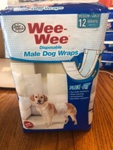 Four Paws Wee-Wee Disposable Male Dog Wraps, Medium/Large 12ct Ships N 24h - $24.63