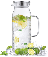 1.6 Liter 54 Oz Glass Pitcher with Lid and Handle, Glass Carafe Water Pi... - €20,82 EUR
