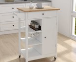 Kitchen Island On Wheels, 25&quot;X 15&quot;X 34&quot; (Lxwxh), White Kitchen Trolley With - £132.83 GBP