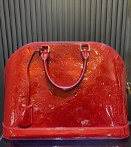 Pre-Owned Vintage Louis Vuitton Red Vernis Monogram Alma GM Top Handle Bag - £1,278.06 GBP