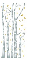 XL Silver White Birch Trees Stencil - 14 x 31 inch Forest Wall Painting Template - £64.27 GBP