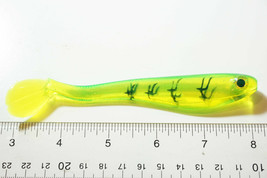 Lot of 20 Soft Paddle Tail Shad Translucent Lime Green 5&quot; Bulk Packaged - £19.10 GBP