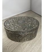 Goddinger Vintage Silver Plated Jewelry Box 6.5” x 2.5” Floral Repousse ... - $26.96 CAD