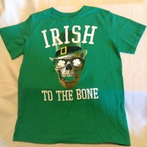 Place shirt Size 14 IRISH TO THE BONE T shirt skeleton green  - £11.51 GBP