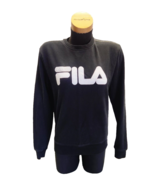 Fila Sweater Small Black Unisex Crewneck Long Sleeve Large Font Logo - $29.99