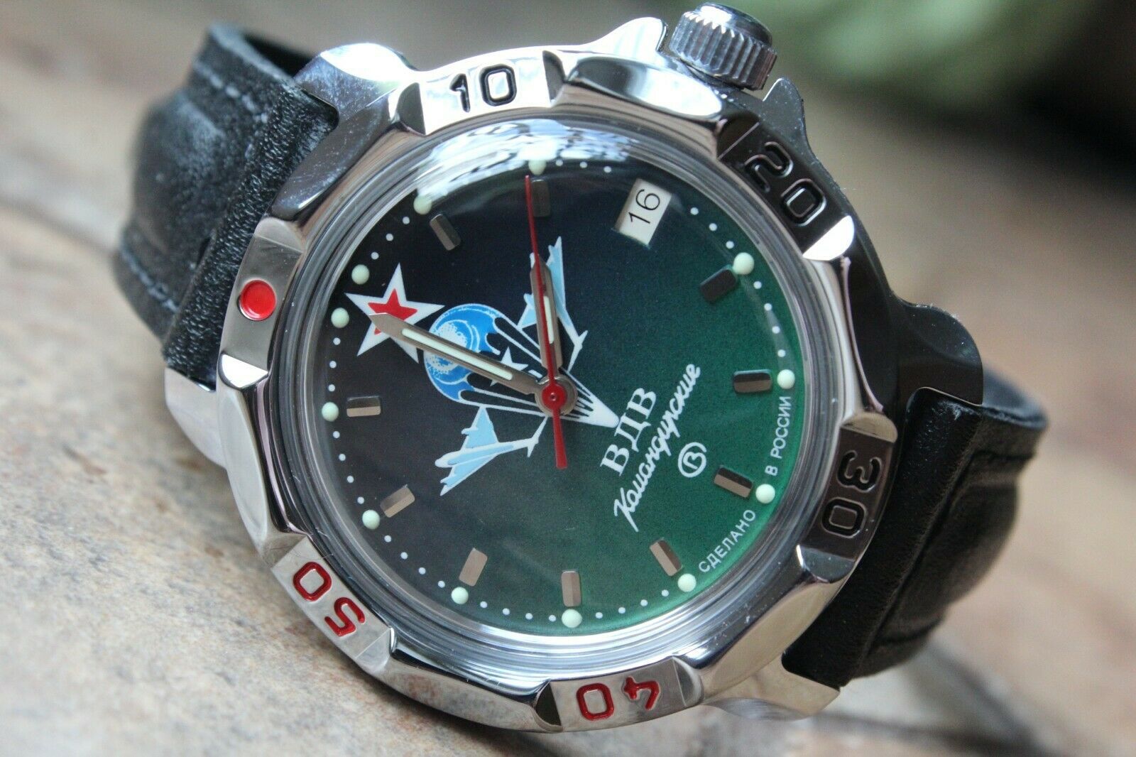 Vostok Komandirskie Mechanical Military Russian wrist watch VDV Airborne 811021 - £55.94 GBP